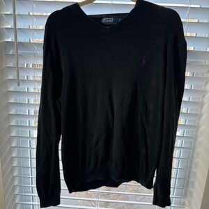 Ralph Lauren Classic Black V-Neck Sweater